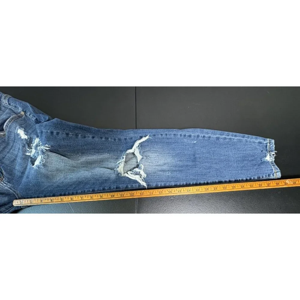 KanCan Jeans Womens‎ Dark Wash Distressed Skinny Jeans Frayed Hem Size